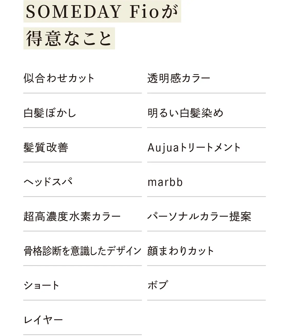 SOMEDAY Fioが得意なこと